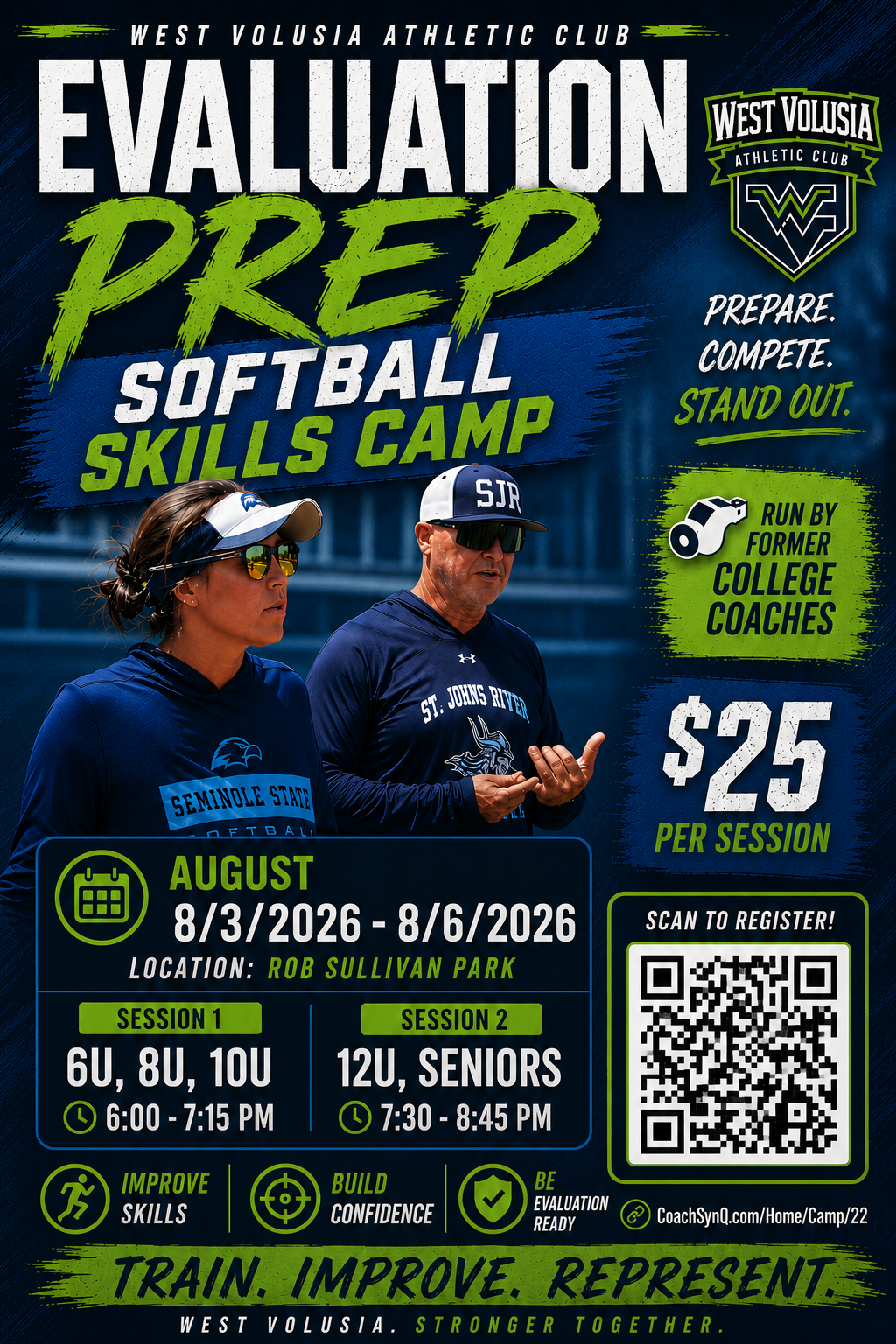 West Volusia Athletic Club - Evaluation Prep Softball Skills Camp